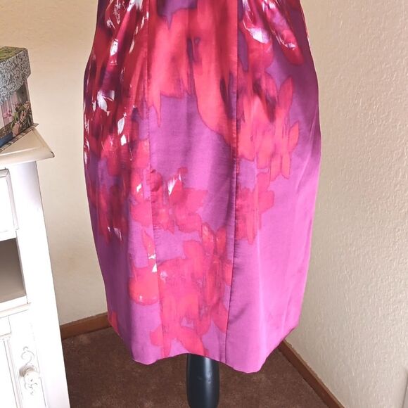 Tahari Petite Abstract Fuchsia Dress - Picture 3 of 12